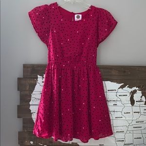 Total Girl Dress Size Large 10 / 12 Pink with‎ Dots